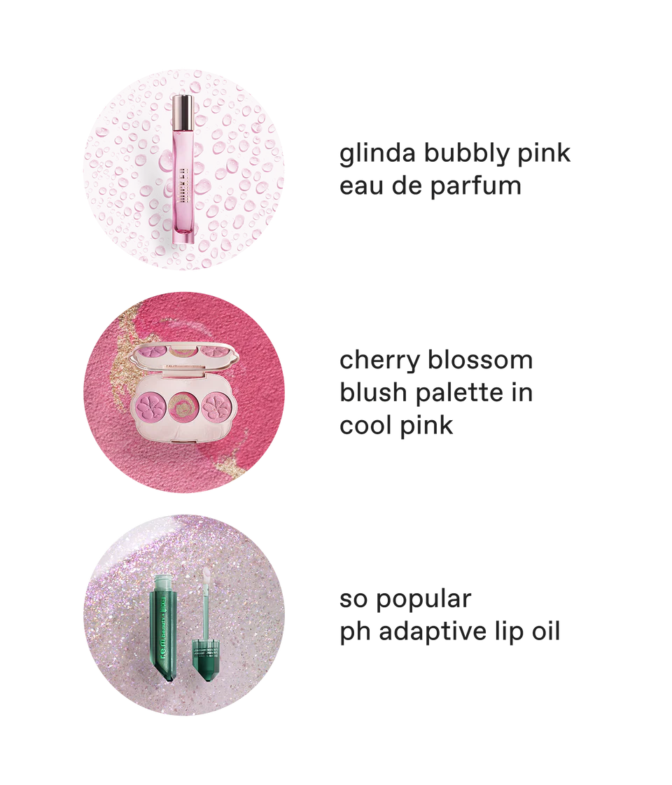 r.e.m. beauty x Wicked: For Good you've been glinda-fied! fragrance & makeup set