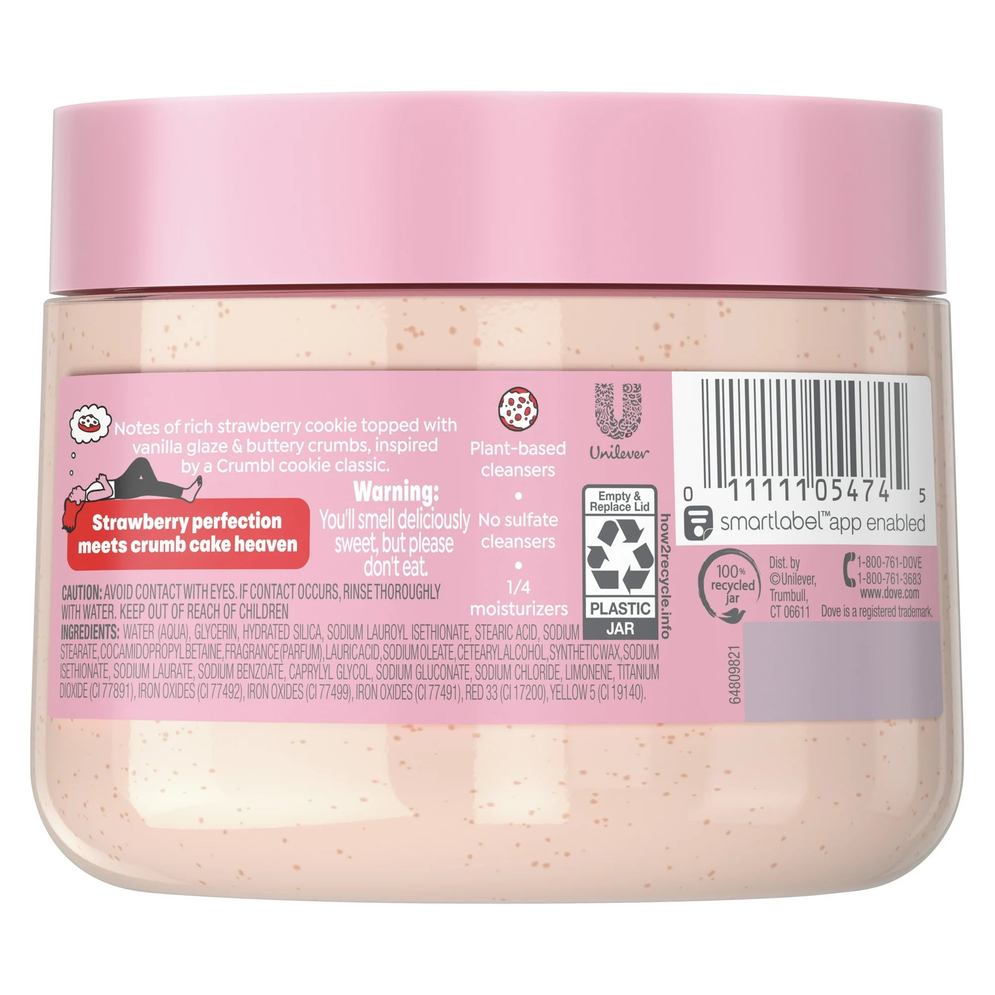 Crumbl Exfoliating Body Scrub Strawberry Cookie