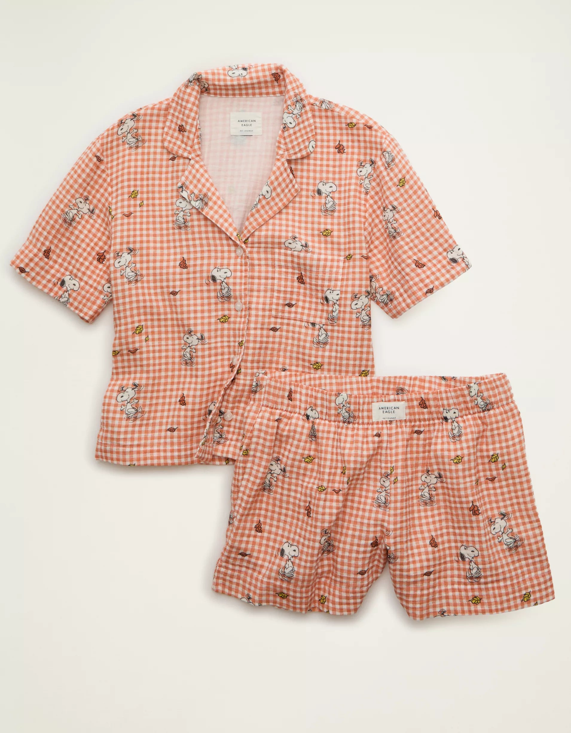 AE Snoopy Cotton Gauze Short-Sleeve PJ Set