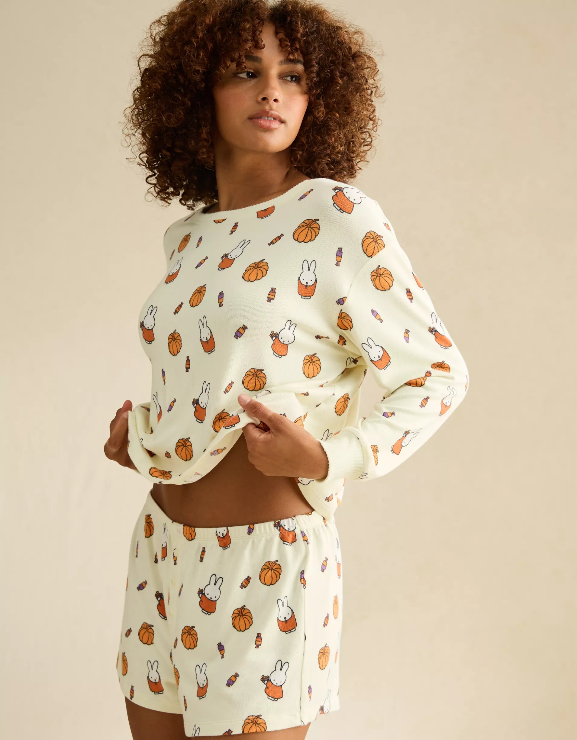 AE Luxe Plush Miffy Long Sleeve + Short PJ Set