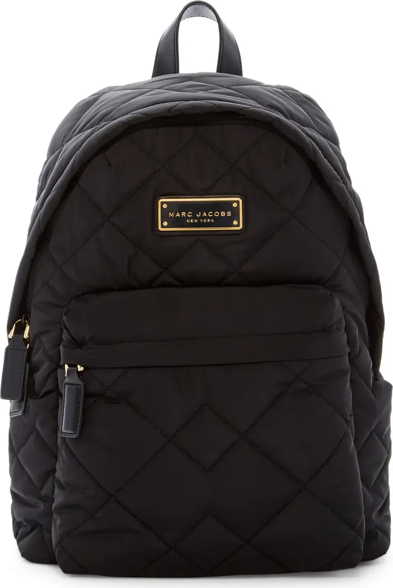 Quilted Nylon School Backpack