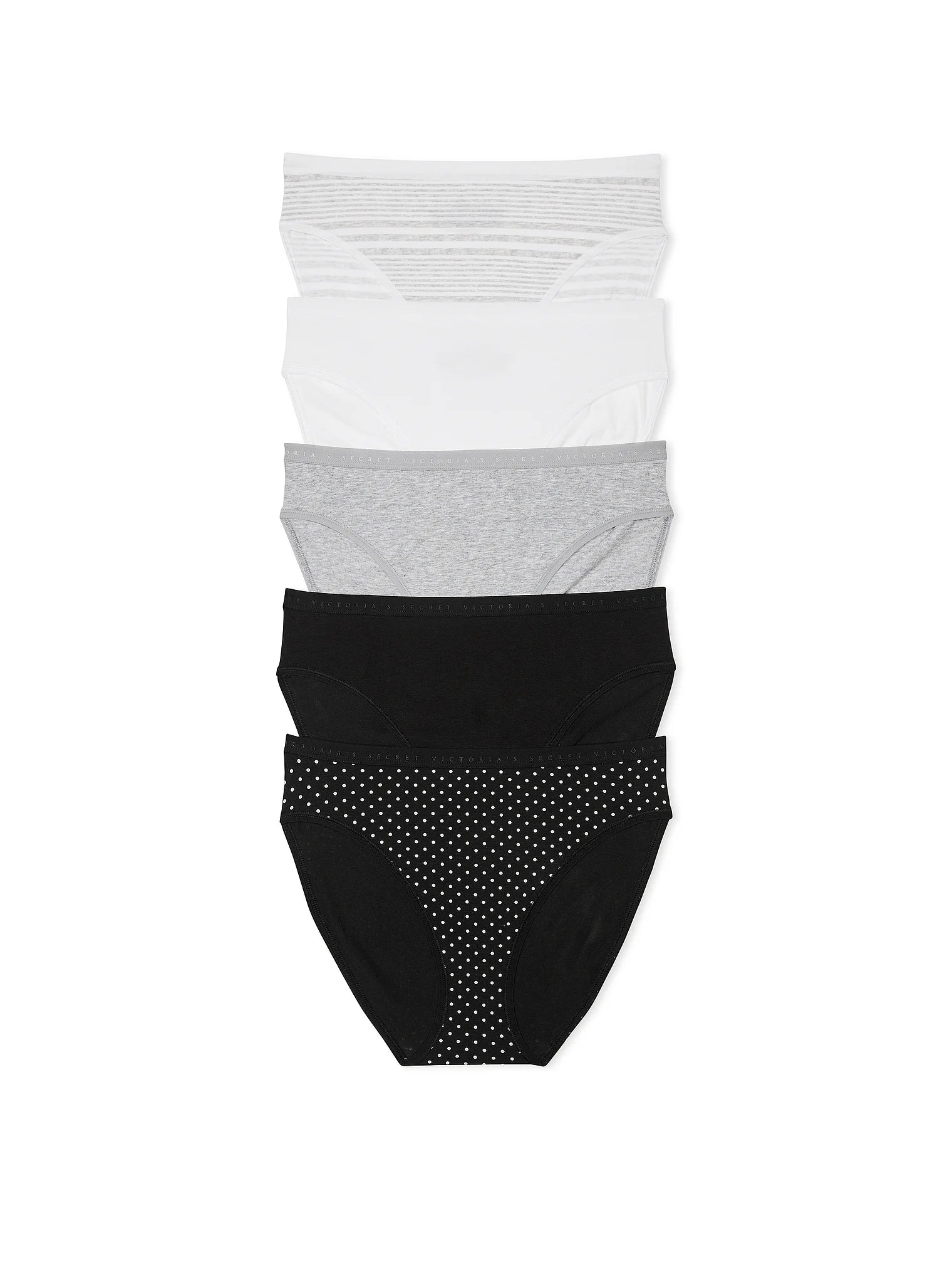 5-Pack Stretch Cotton High-Leg Brief Panties - Talla M