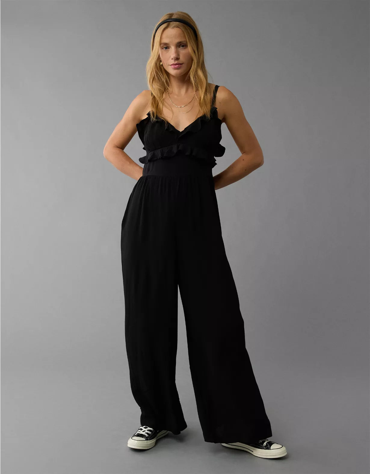 AE Ruffle Wide-Leg Jumpsuit