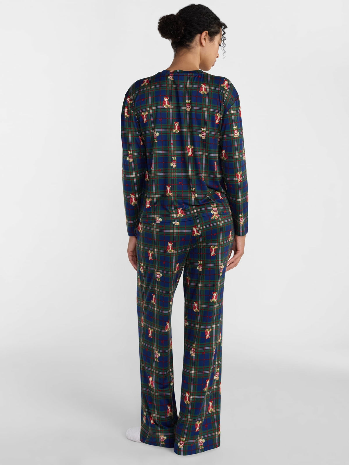 Joyspun Dreamy Soft Collection para mujer, JOS Deep Cobalt HH Bear, detalle visual de la prenda y su acabado #color_JOS Deep Cobalt HH Bear