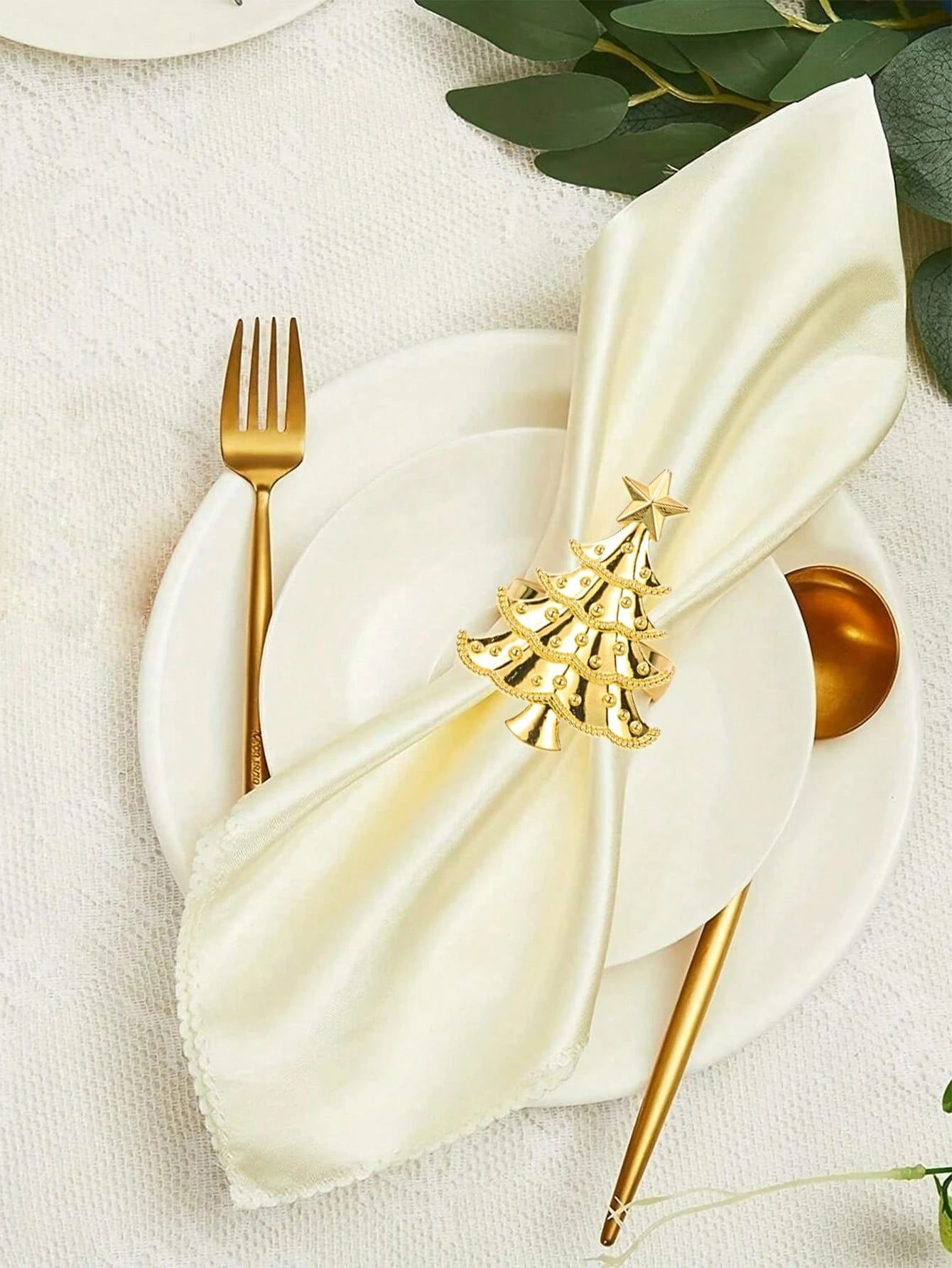 Paquete 6 Anillos Dorados para Servilletas de Navidad