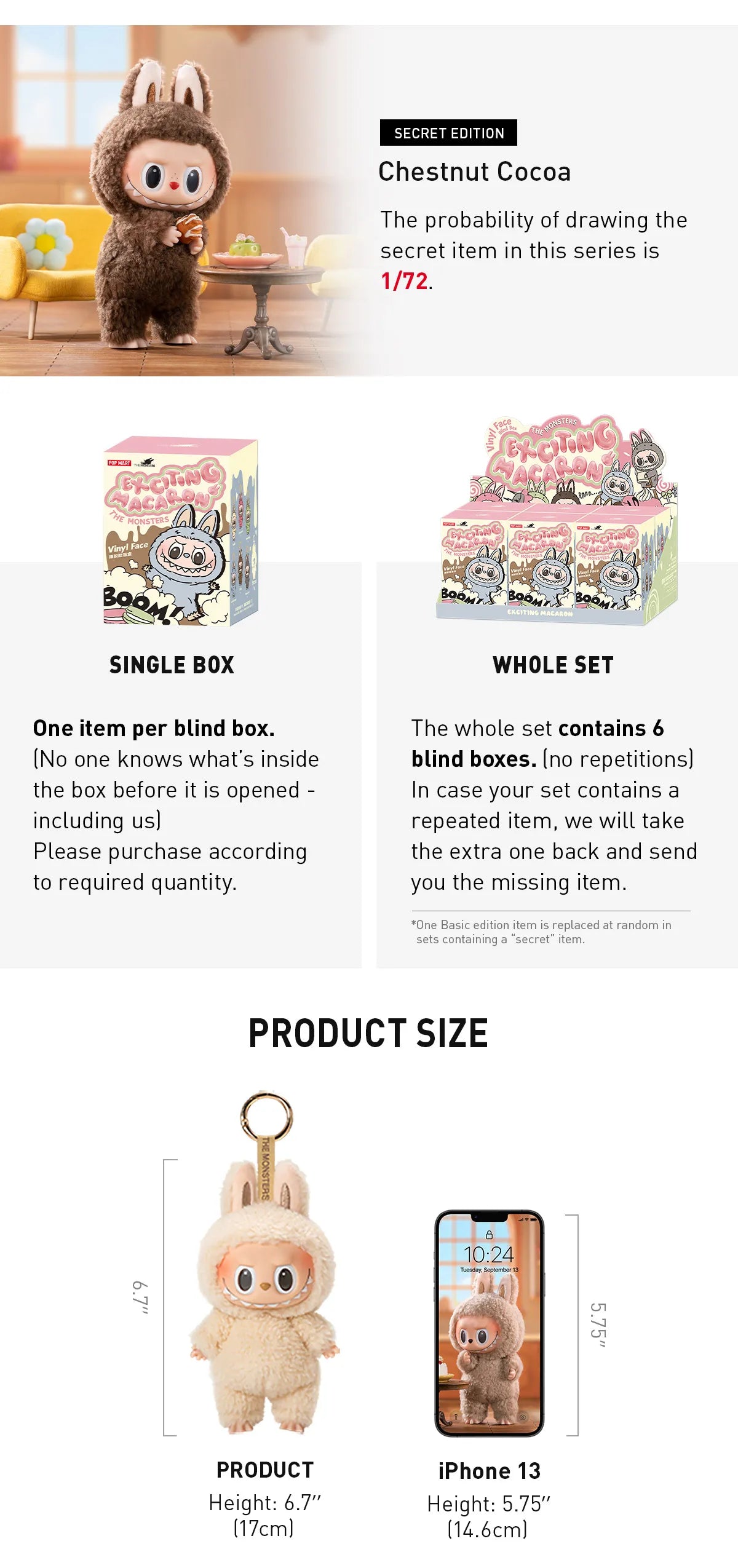 THE MONSTERS - Labubu Exciting Macaron Vinyl Face Blind Box