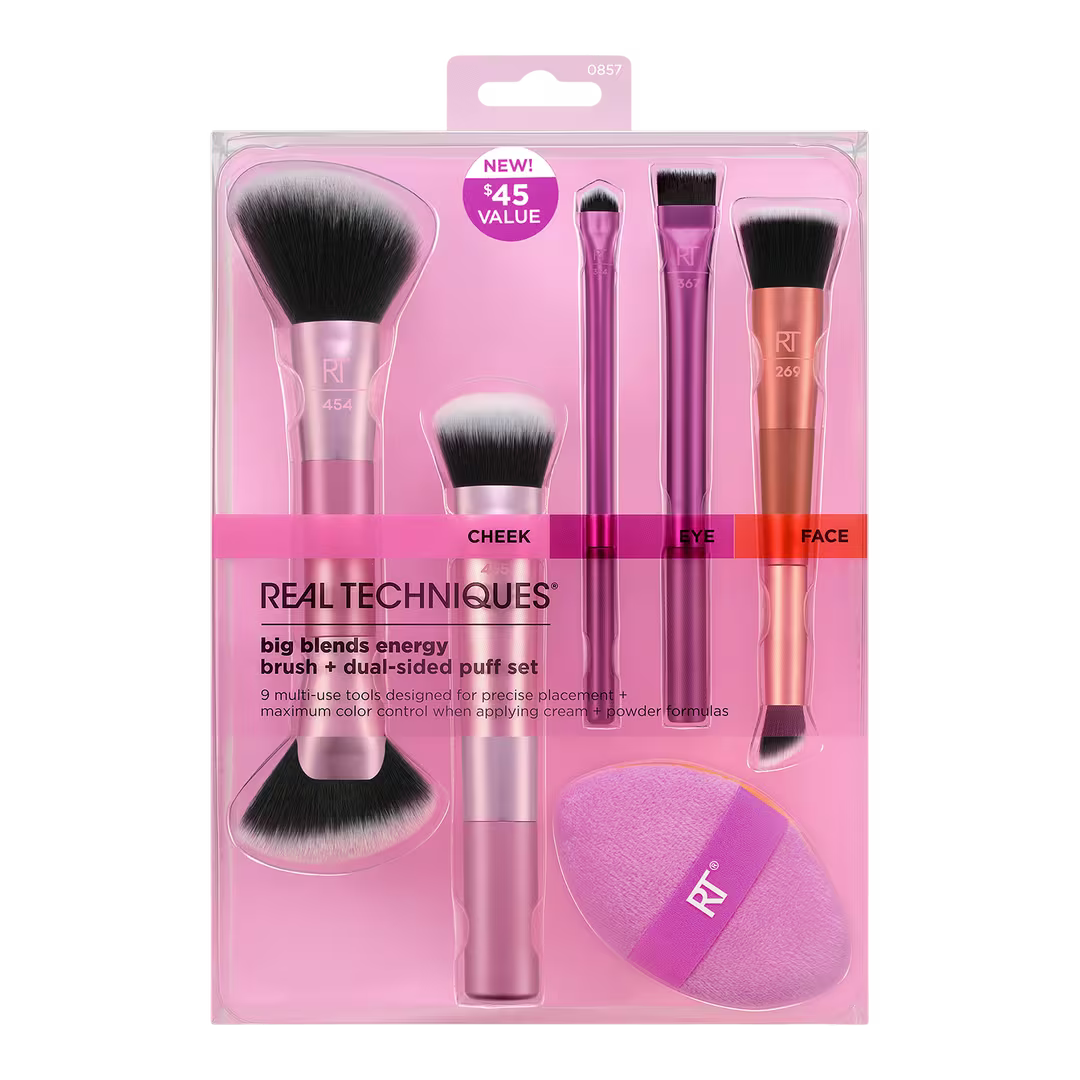Big Blends Energy Brush + Dual-Sided Puff Set