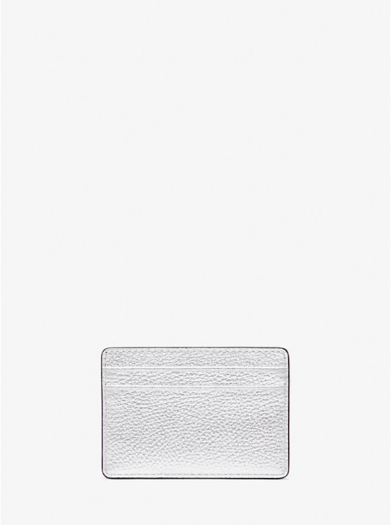 Jet Set Small Metallic Leather Card Case