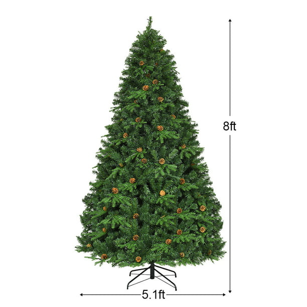Árbol de Navidad de Pino Preiluminado con Bisagras y Luces LED Conos
