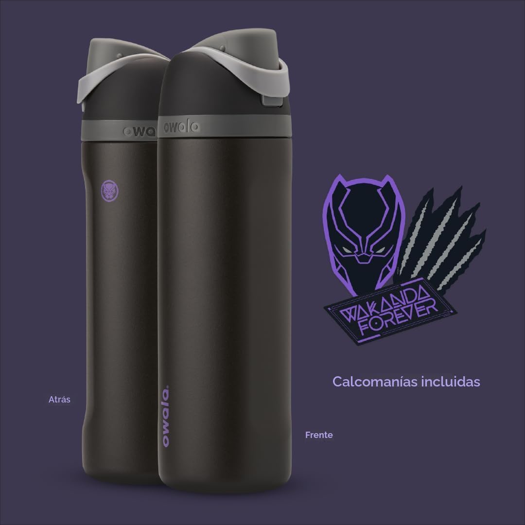 Freesip Botella de Agua de acero inoxidable con popote - Edición Marvel