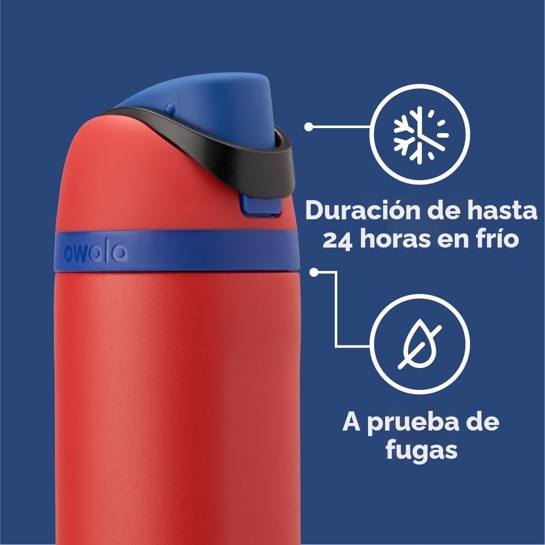 Freesip Botella de Agua de acero inoxidable con popote - Edición Marvel