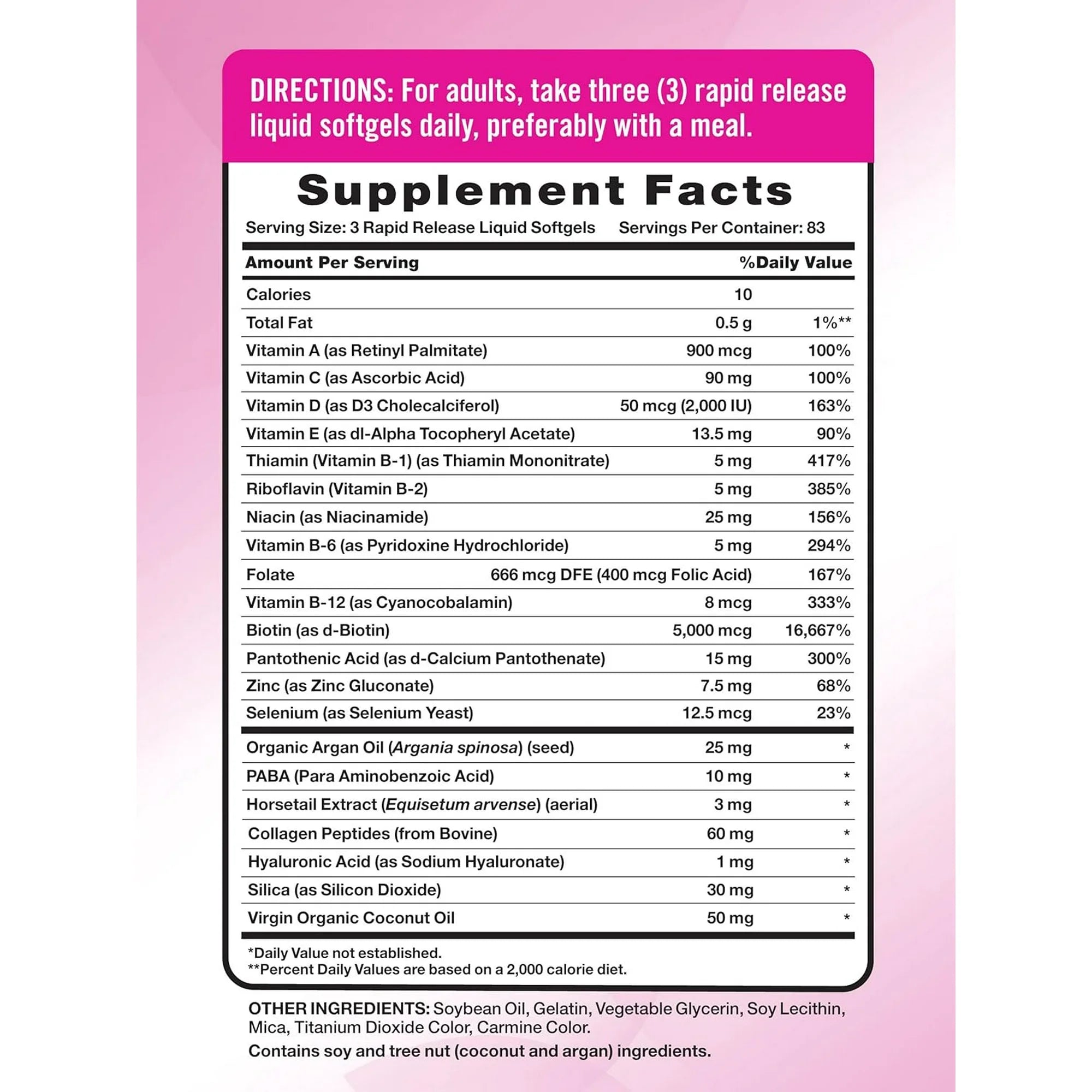 Extra Strength Hair, Skin & Nails 250 Softgels