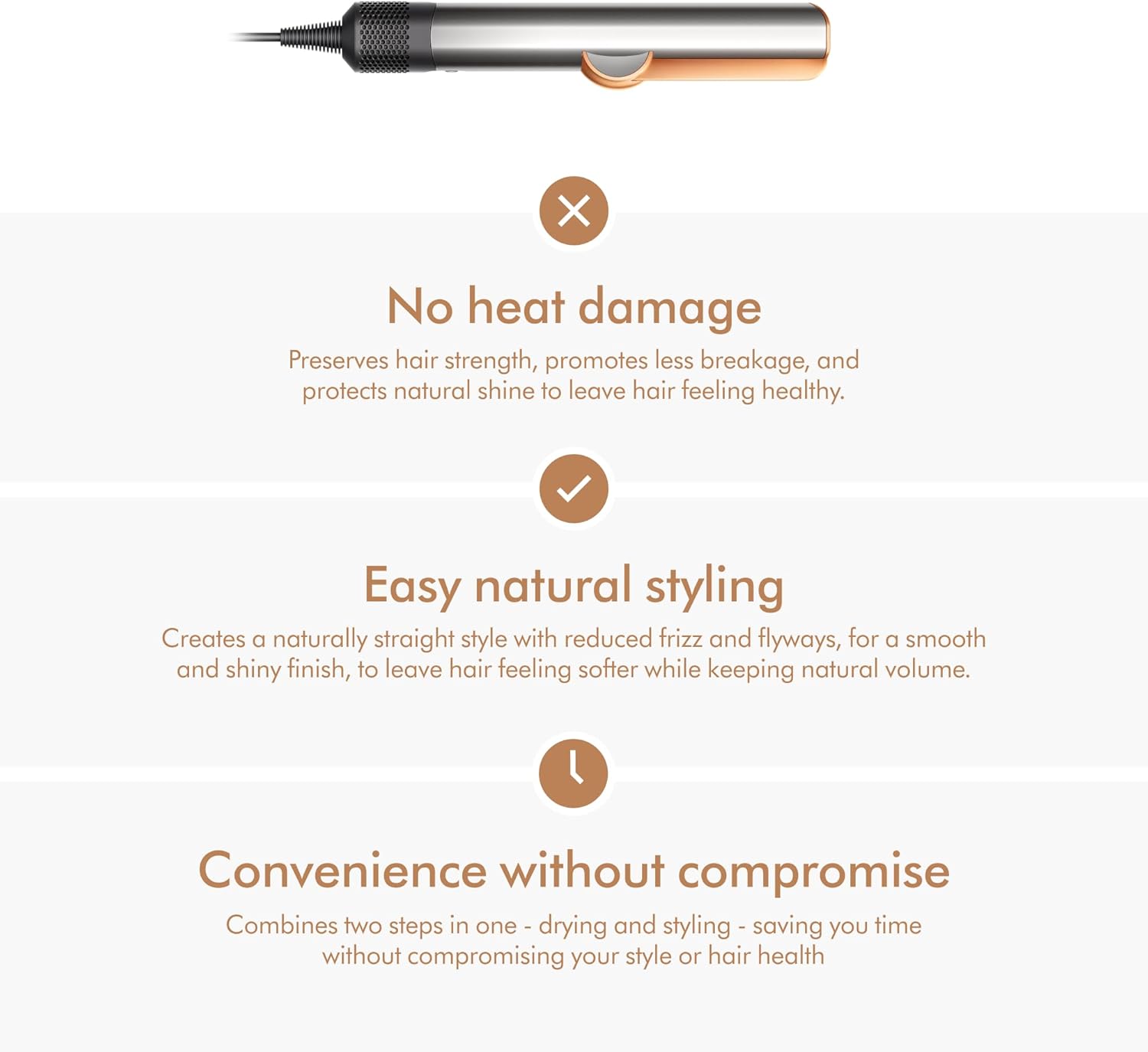 Dyson Airstrait straightener (Nickel/Copper)