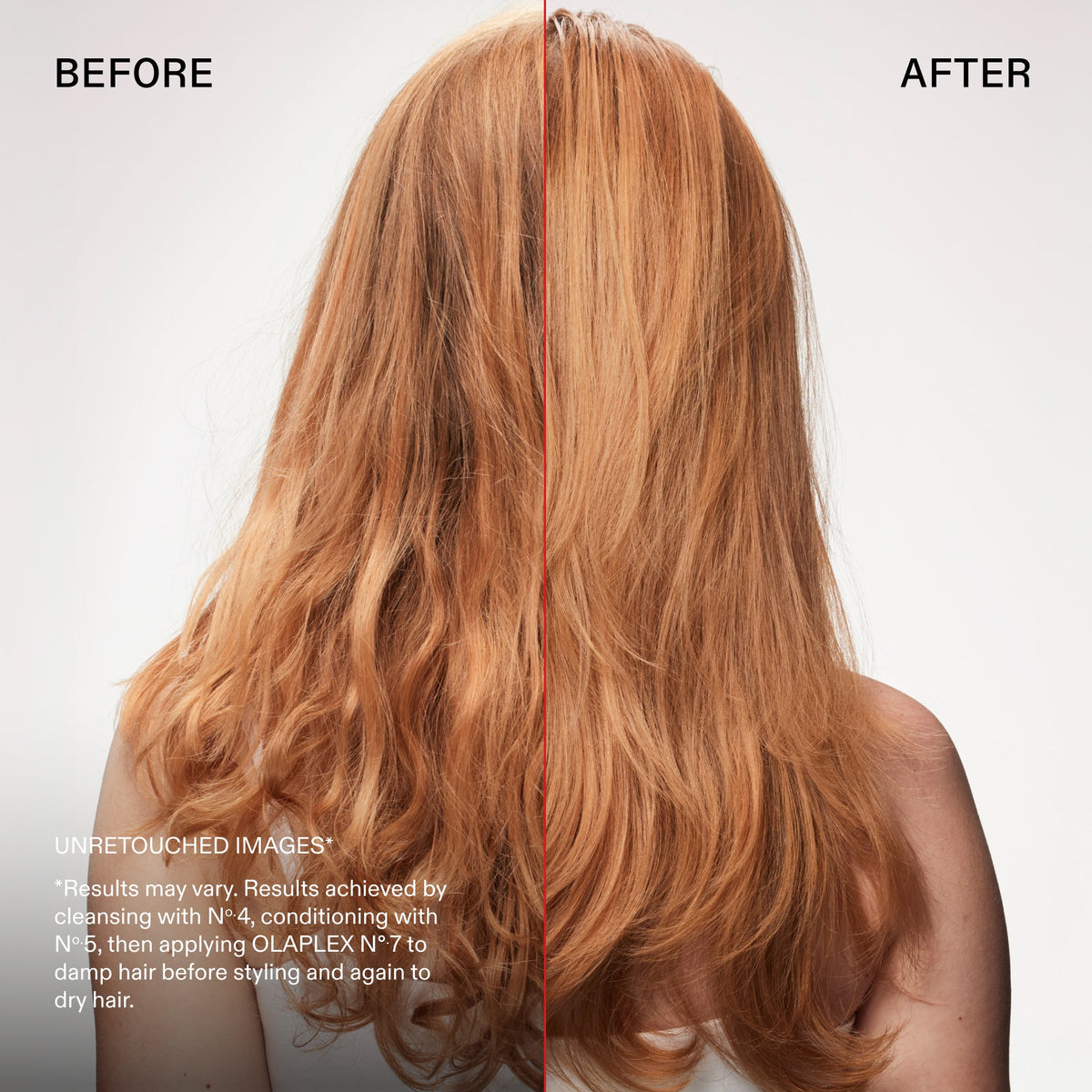 OLAPLEX The Key to Shine Set — comparativa del brillo del cabello, imagen 2