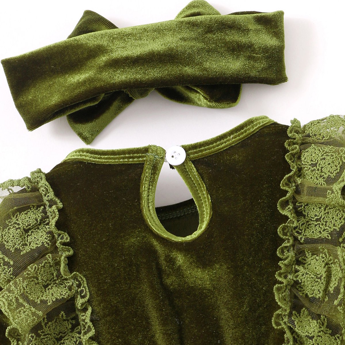 Vintage Princess Toddler Baby Girl Long Sleeve Velvet Ruffle Tutu Lace Dress