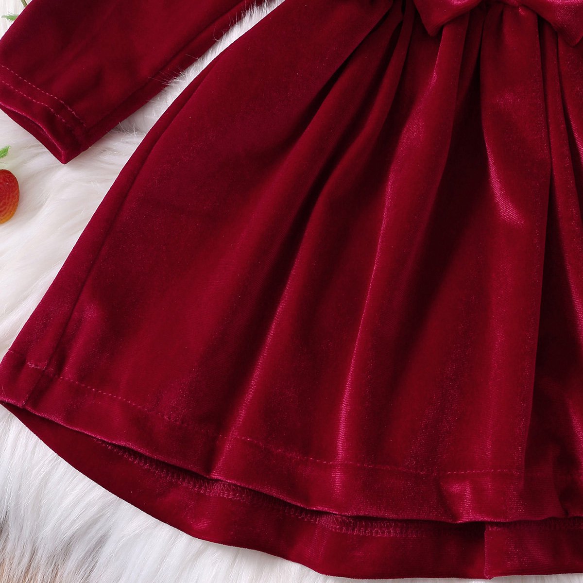 Vintage Princess Toddler Baby Girl Long Sleeve Velvet Ruffle Tutu Lace Dress