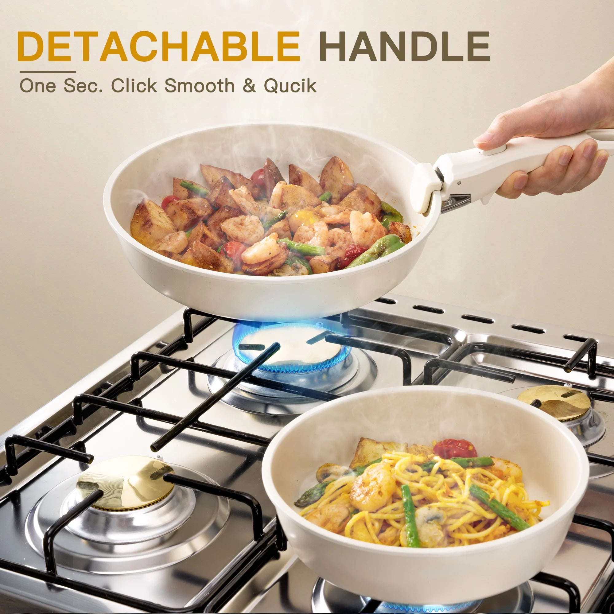 20 Piece Ceramic Pots and Pans Set Non Stick, Cookware