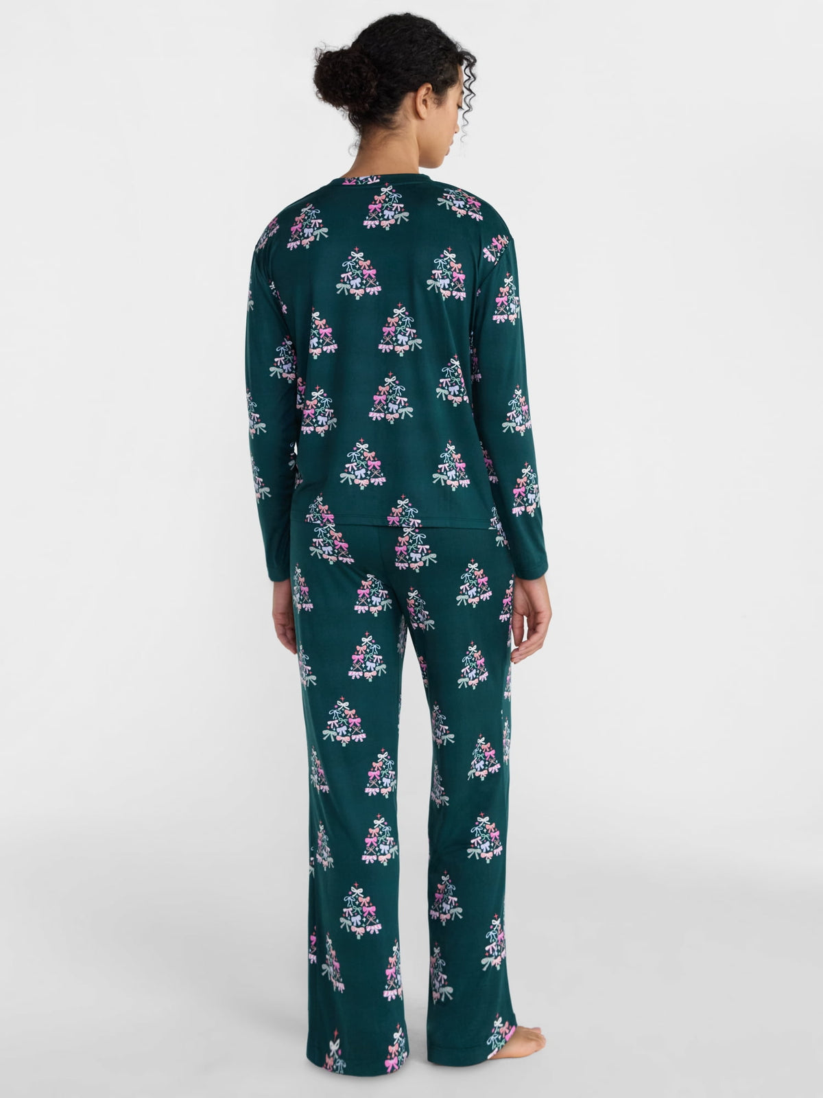 Joyspun Dreamy Soft Collection para mujer, JOS Hunter Elegance Bows, detalle visual de la prenda y su acabado #color_JOS Hunter Elegance Bows