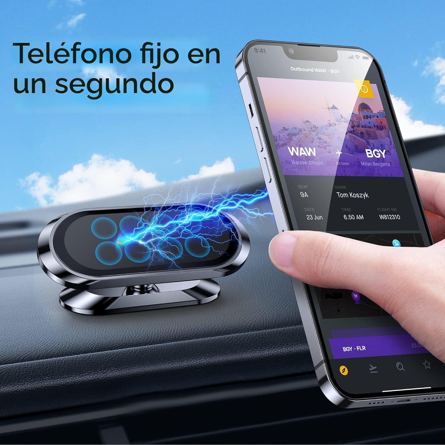 Soporte magnético de teléfono para el tablero del automóvil