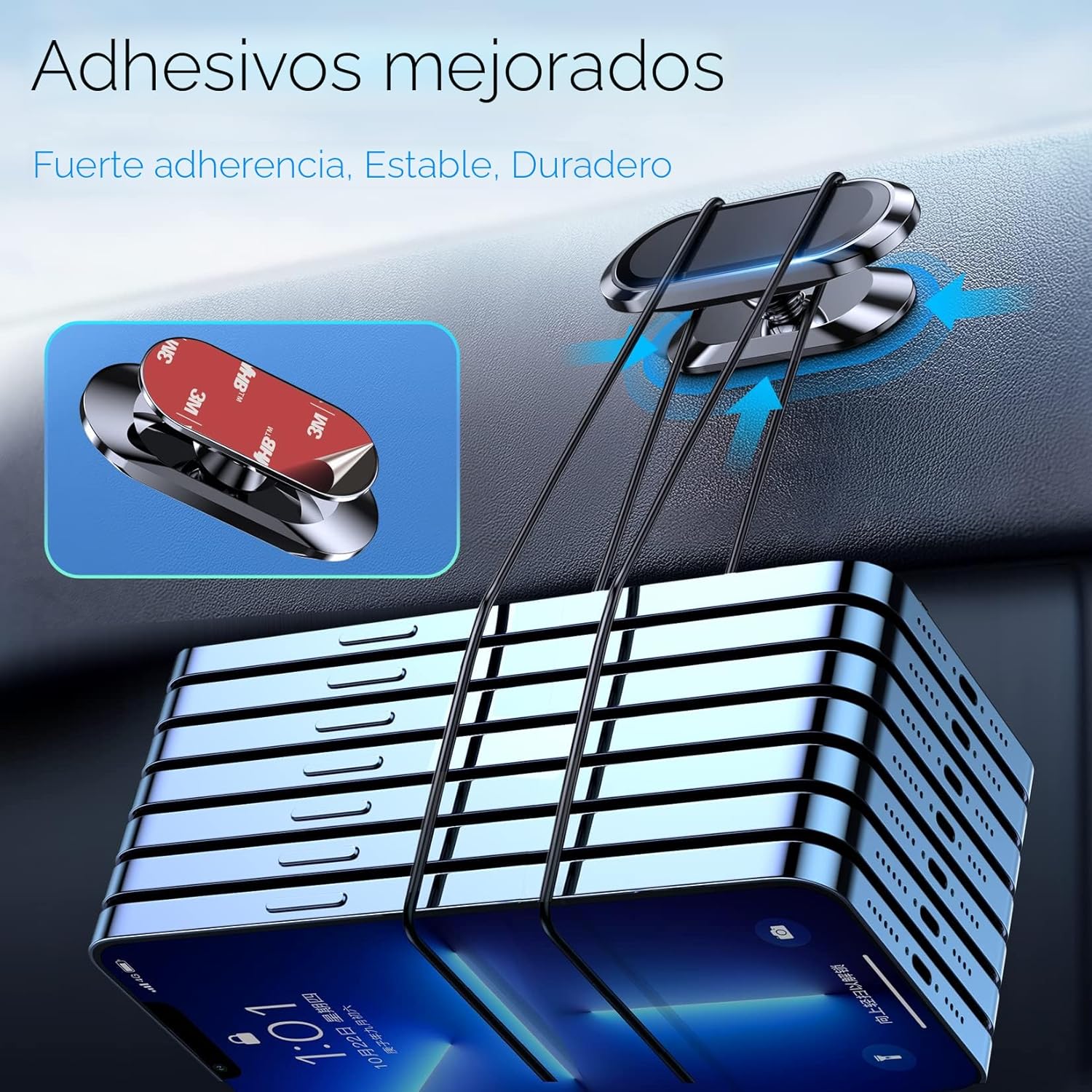 Soporte magnético de teléfono para el tablero del automóvil