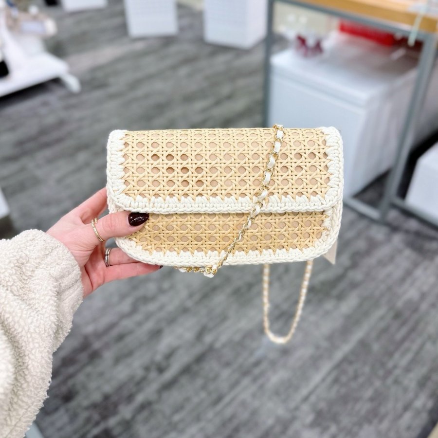 Straw Caning Crossbody Bag