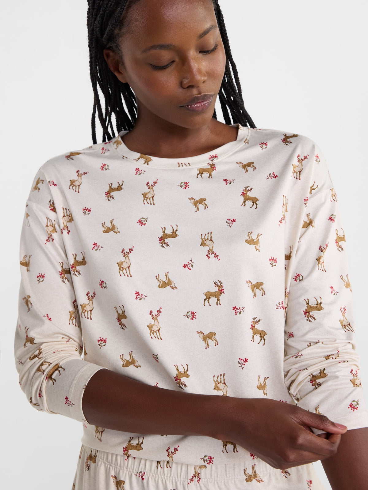 Joyspun Dreamy Soft Collection para mujer, JOS WHEAT HEATHER, otra perspectiva del conjunto de descanso #color_JOS WHEAT HEATHER