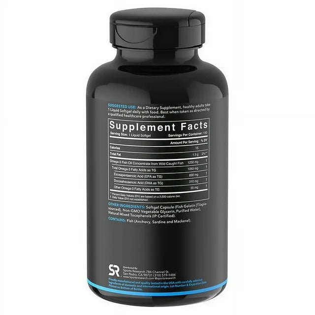Sports Research Triple Strength Omega-3 Fish Oil