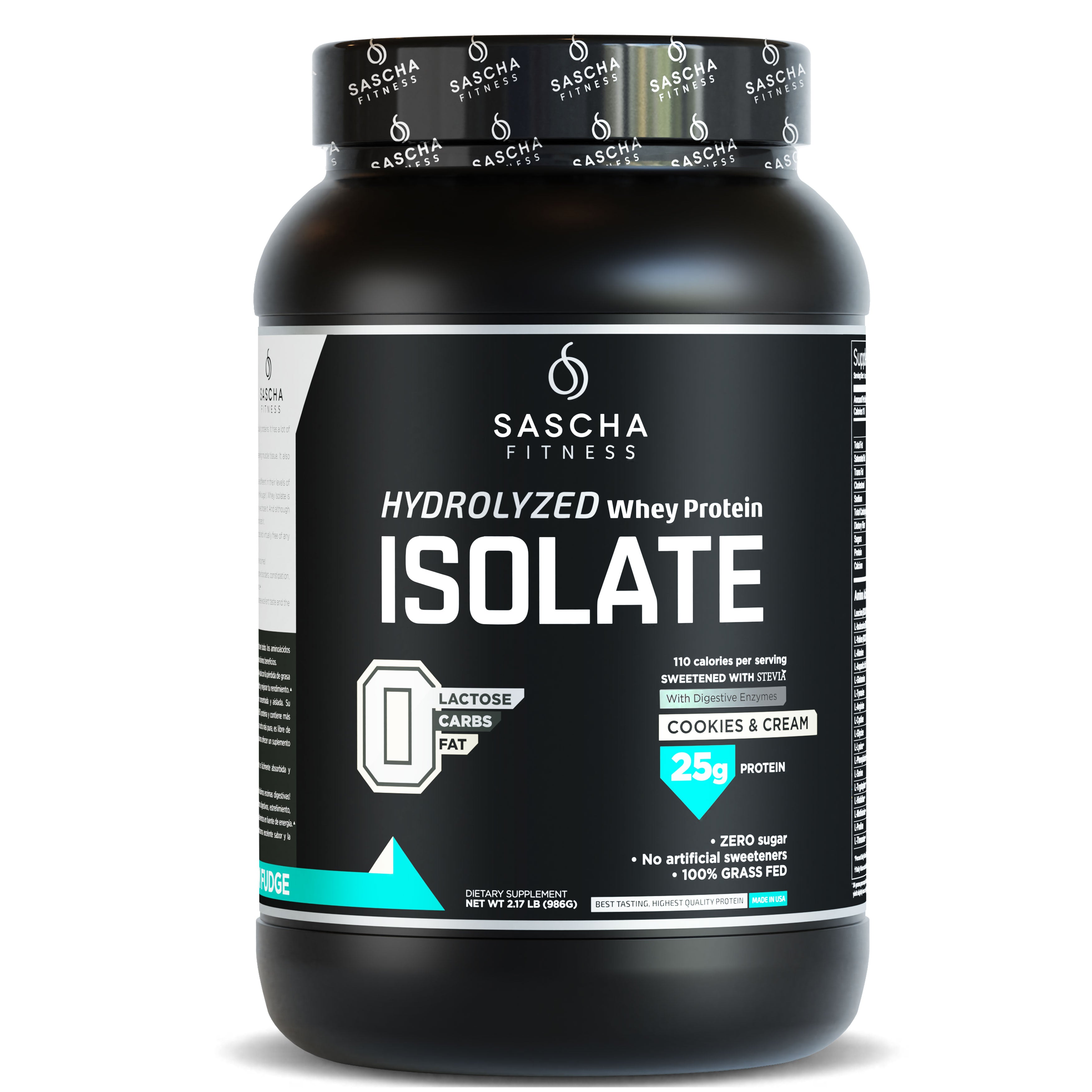 Sascha Fitness México - Hydrolyzed Whey Protein Cookies & Cream | Ganar Músculo