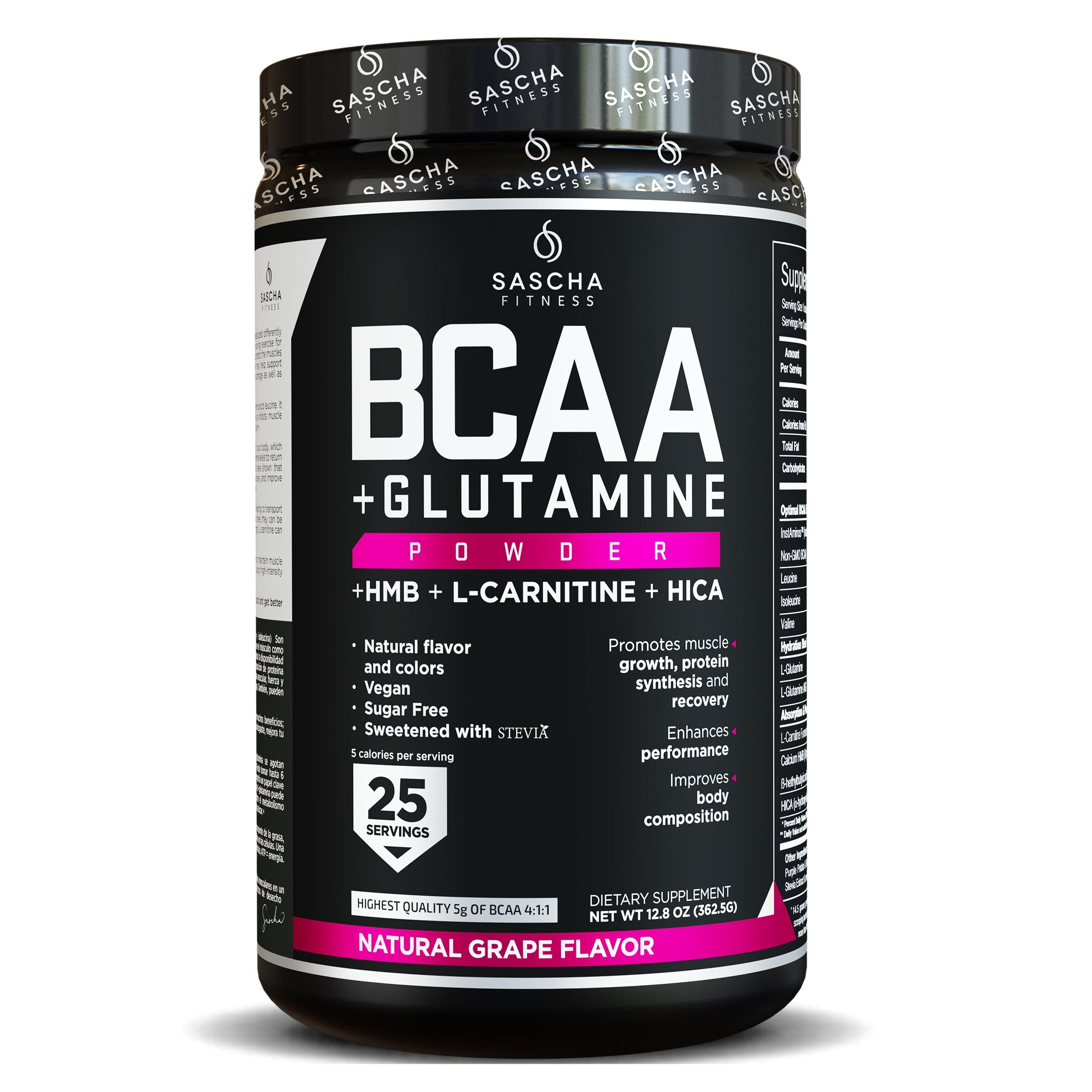 Sascha Fitness México - BCAA Natural - Grape | Aminoácidos Proteína