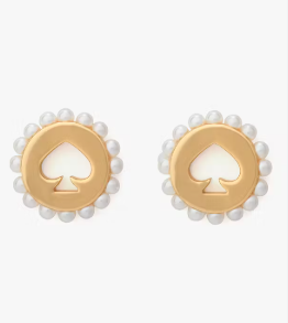 Spot The Spade Pearl Halo Studs