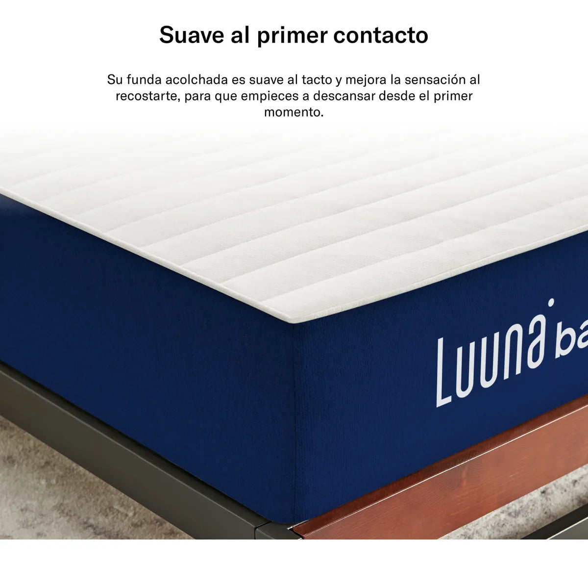 Colchón En Caja Luuna Basics 1 100% Espuma, Matrimonial Color Azul marino
