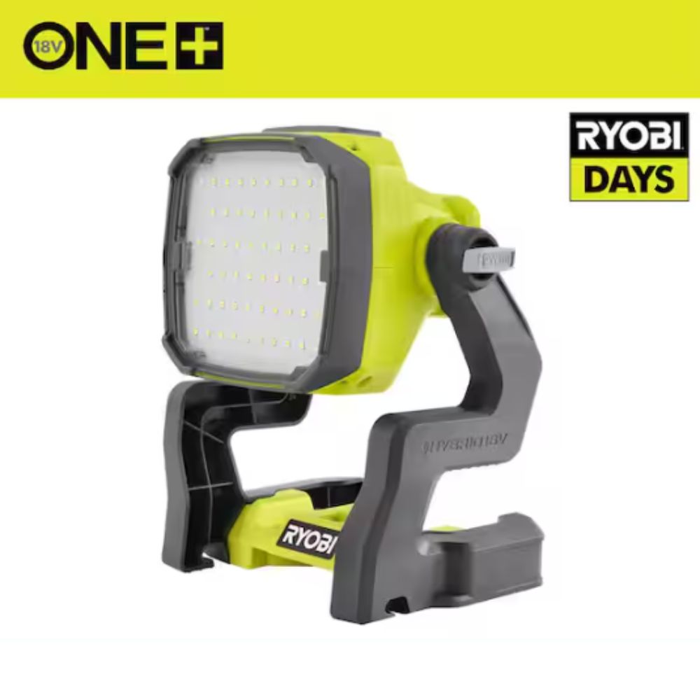 Ryobi - ONE+ 18V Hybrid LED Work Light | Lámpara de trabajo LED portátil 3000 lúmenes batería/corriente