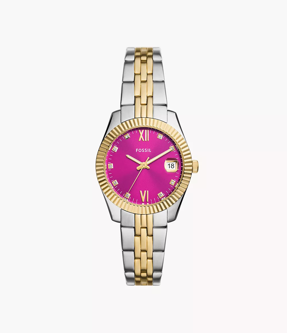 Scarlette Three-Hand Date Two-Tone Stainless Steel Watch