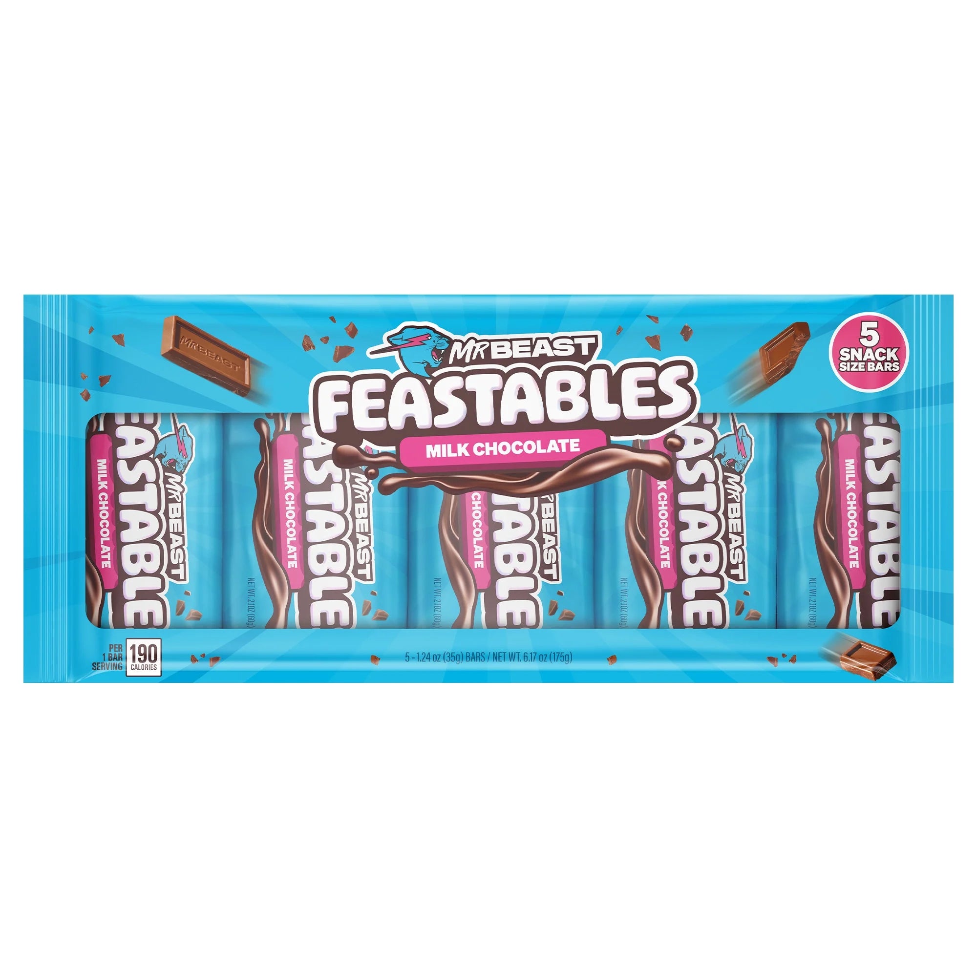 MrBeast Feastable Milk Chocolate Bar 35 gr (5 pz)