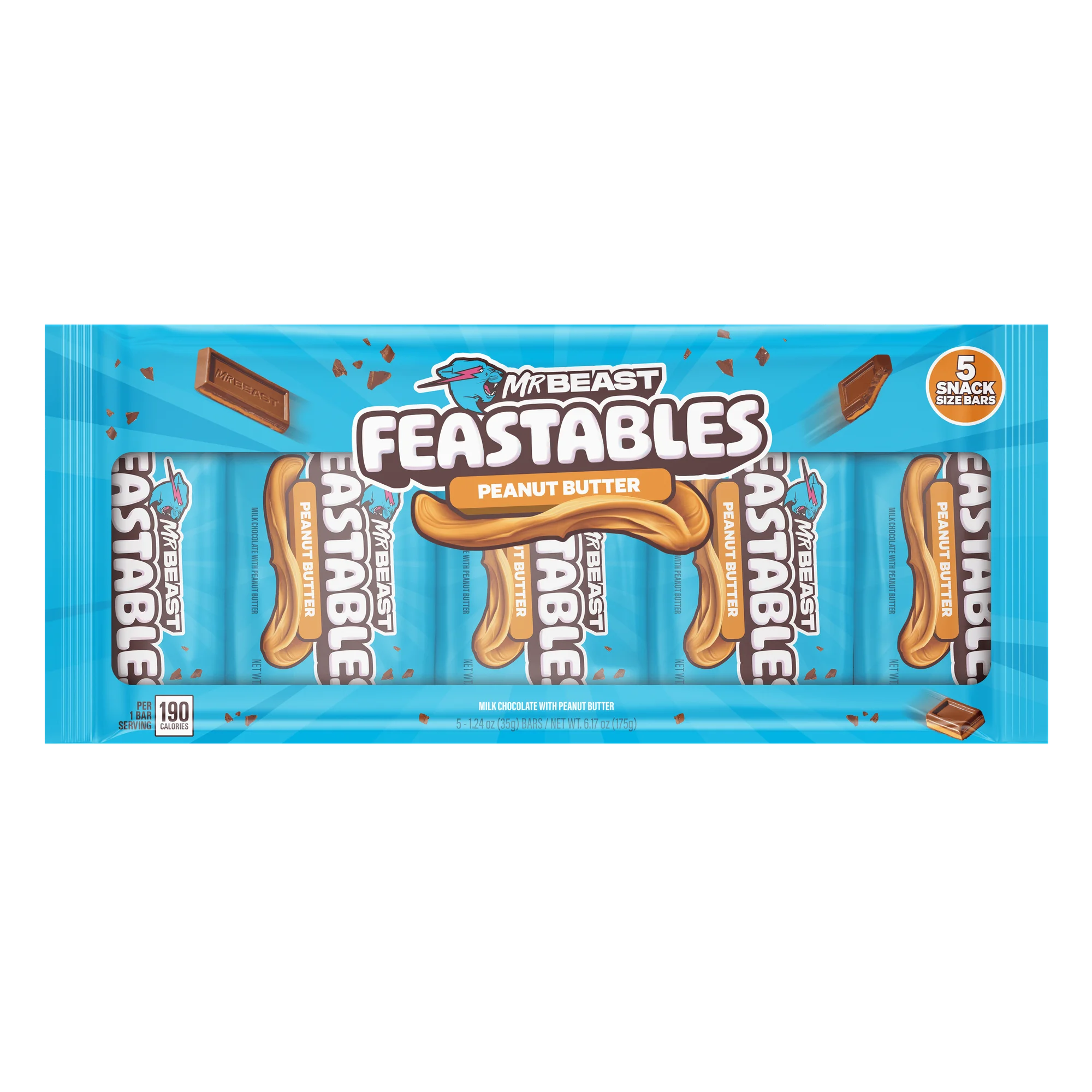 MrBeast Feastable Milk Chocolate Bar 35 gr (5 pz)