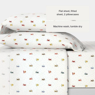 Wondershop Holiday Flannel Sheet Set, fotografía oficial del juego de sábanas, detalle 5 #color_WS Skiers