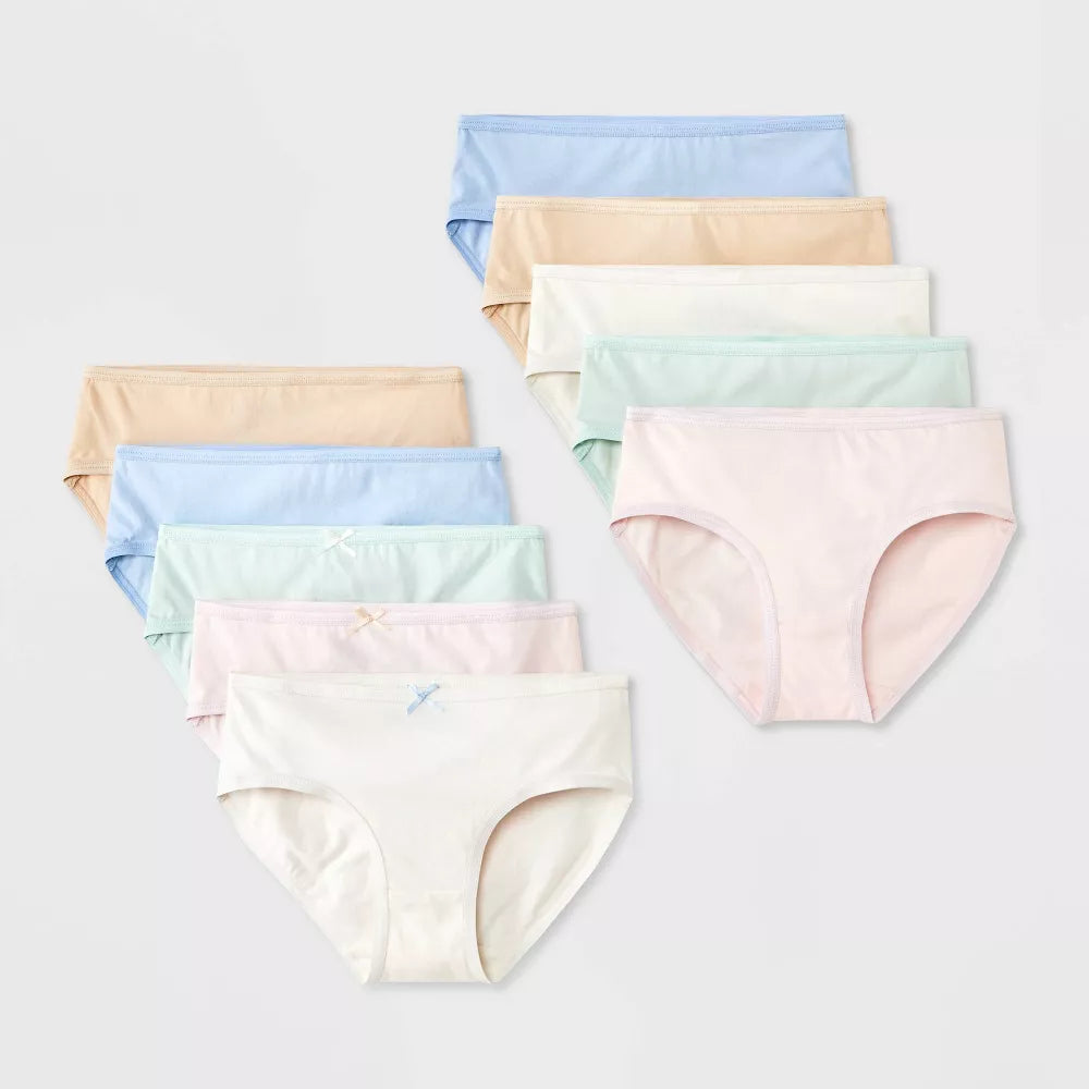 Girls' 10pk Solid Cotton Briefs