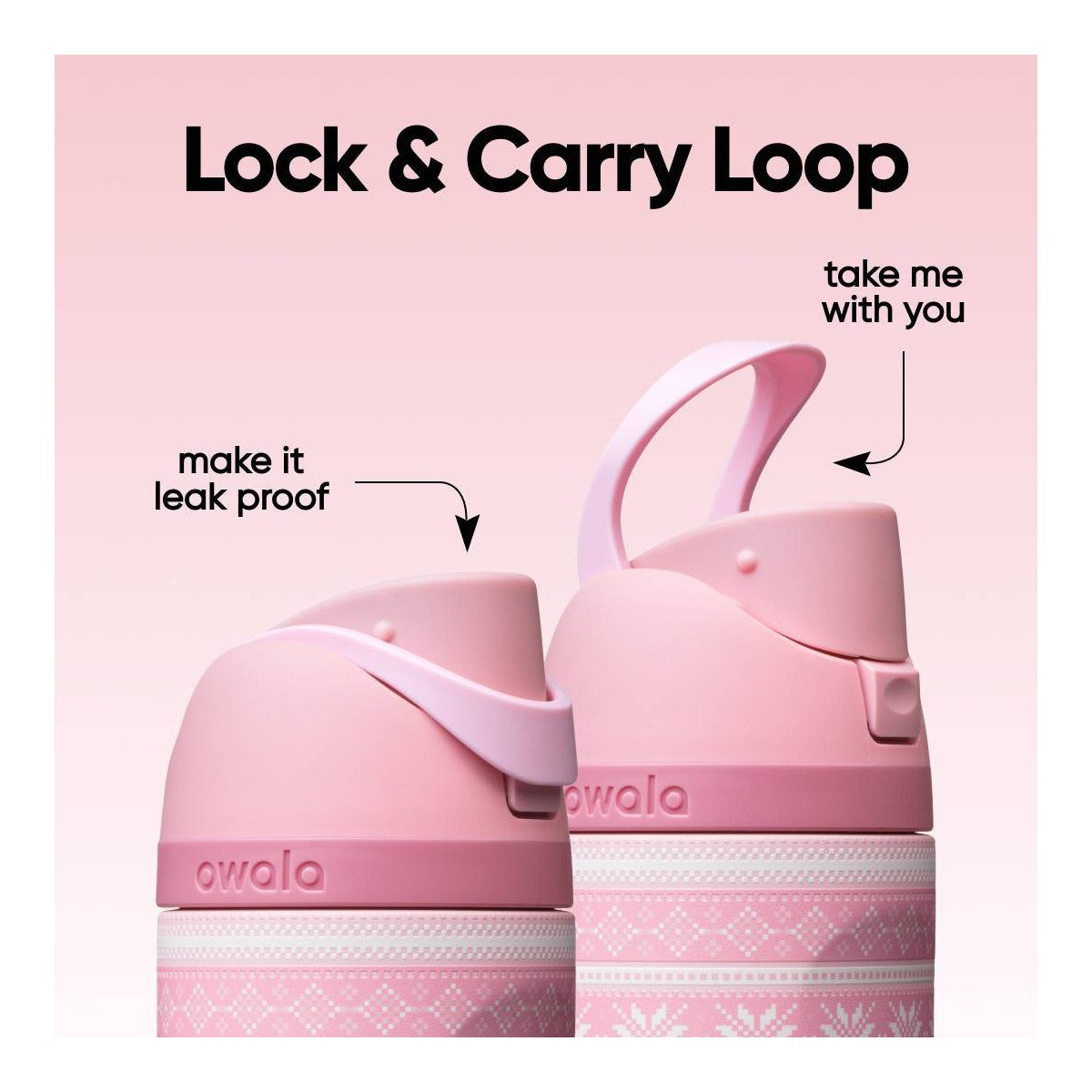 Termo Owala FreeSip Cozy Does It con tapa antiderrames, popote integrado y asa