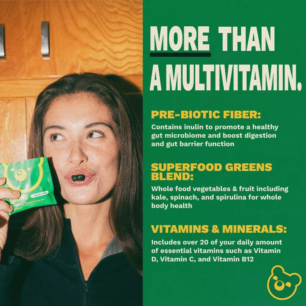 Grüns Adult Low Sugar Superfoods Greens Gummies