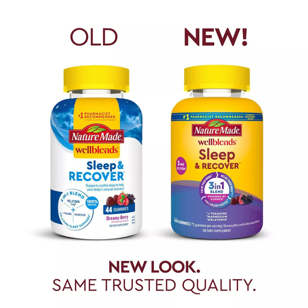 Wellblends Sleep and Recover Sleep Aid Gummies with Melatonin, L theanine and Magnesium