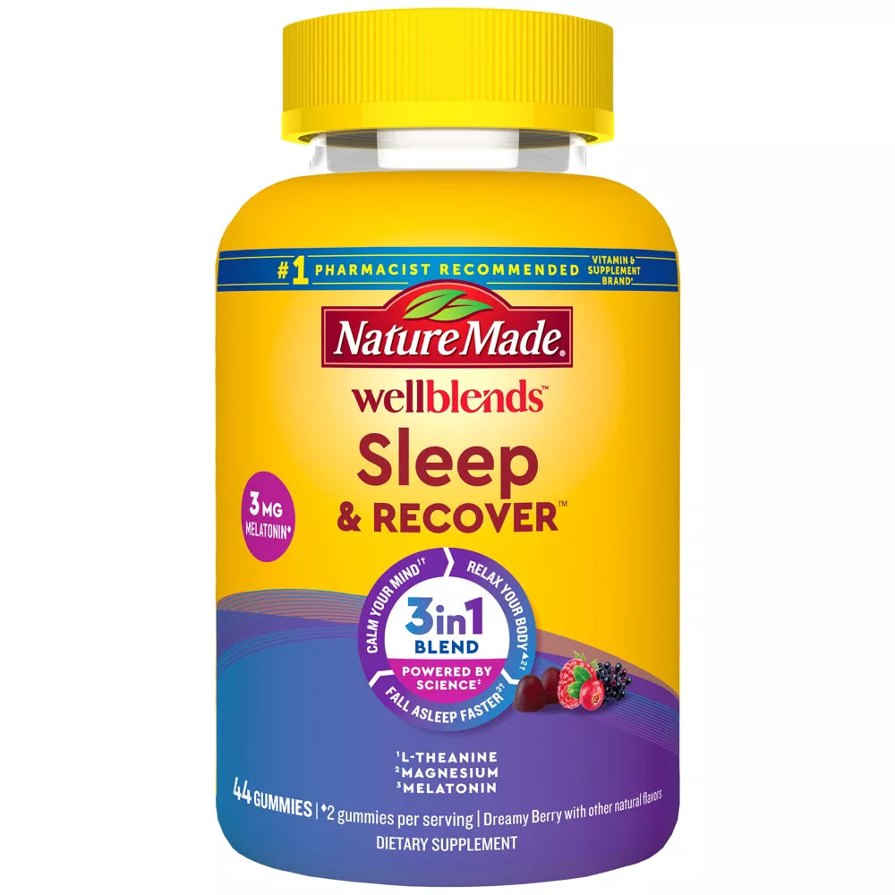 Wellblends Sleep and Recover Sleep Aid Gummies with Melatonin, L theanine and Magnesium