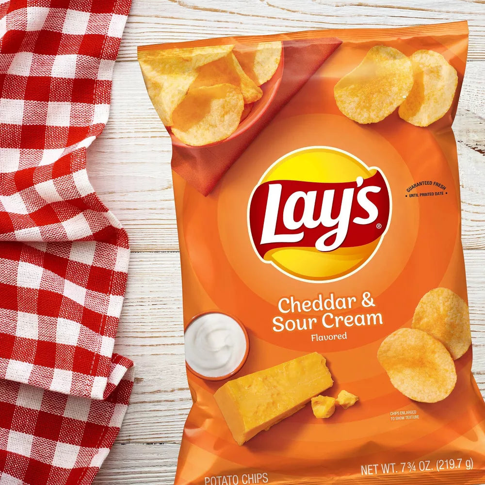 Lay's Cheddar & Sour Cream Chips Party Size