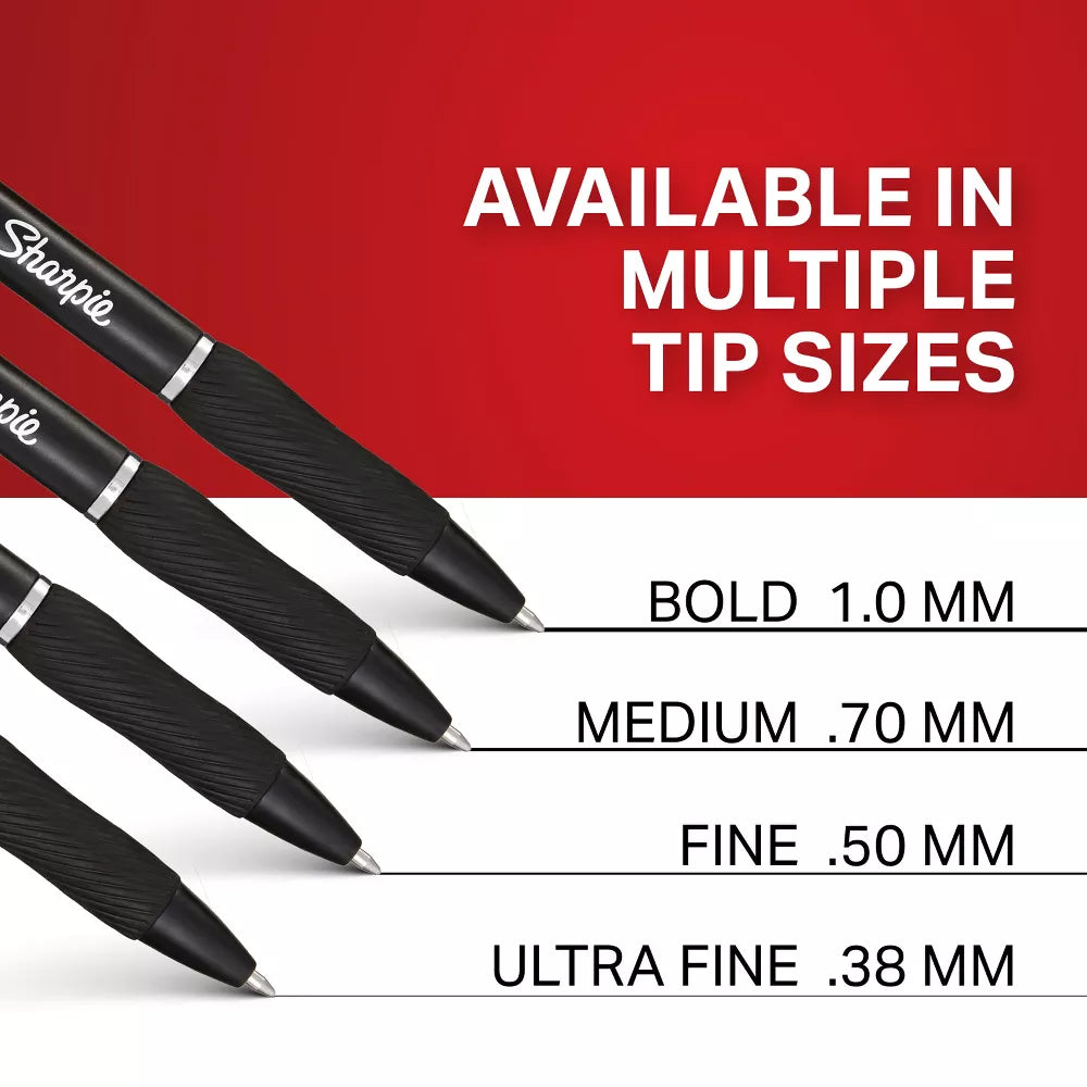 Sharpie S-Gel 4pk Gel Pens 0.5mm Fine Tip Black