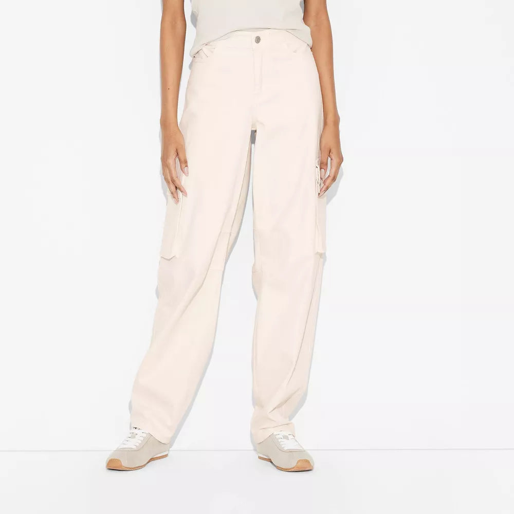 Mid-Rise Barrel Cargo Pants