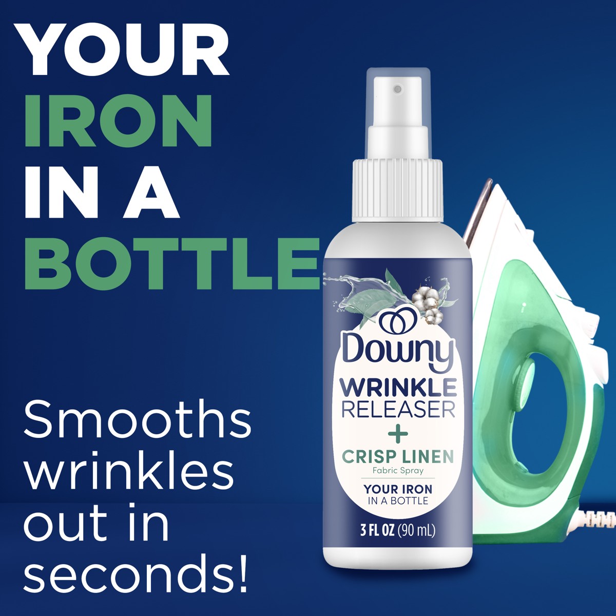 Vista secundaria del spray quita arrugas Downy Wrinkle Releaser de 90 ml