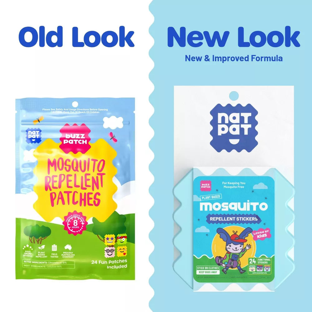 BuzzPatch" DEET‑Free Kids Mosquito Repellent Stickers: Citronella Scented