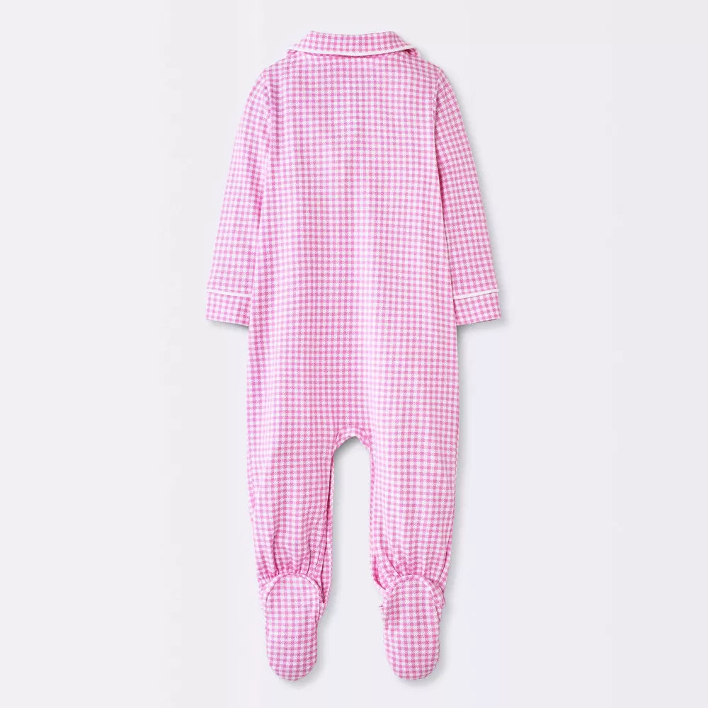 Pijama enteriza para bebé niña Cloud Island Sleep N Play rosa de cuadros