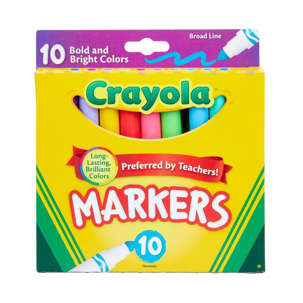 Crayola 10ct Broad Line Markers - Bold and Bright