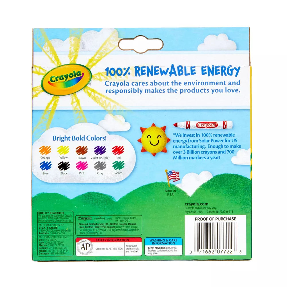 Crayola 10ct Broad Line Markers - Classic Colors