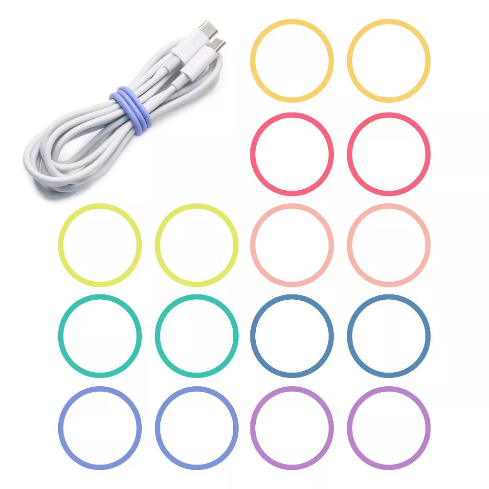 Wrap-It Silicone Bands 16pk Bright Pastel